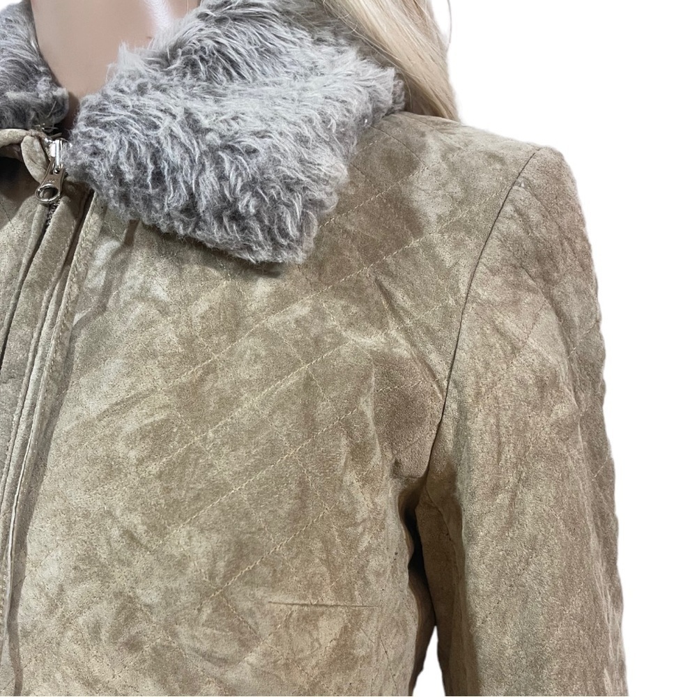 Loft tan suede and faux fur jacket - Picture 4 of 11